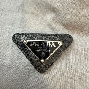 Prada Men's Black Triangle Logo Accessory